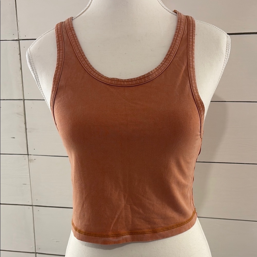 aerie Rust Brown Cropped Tank Top